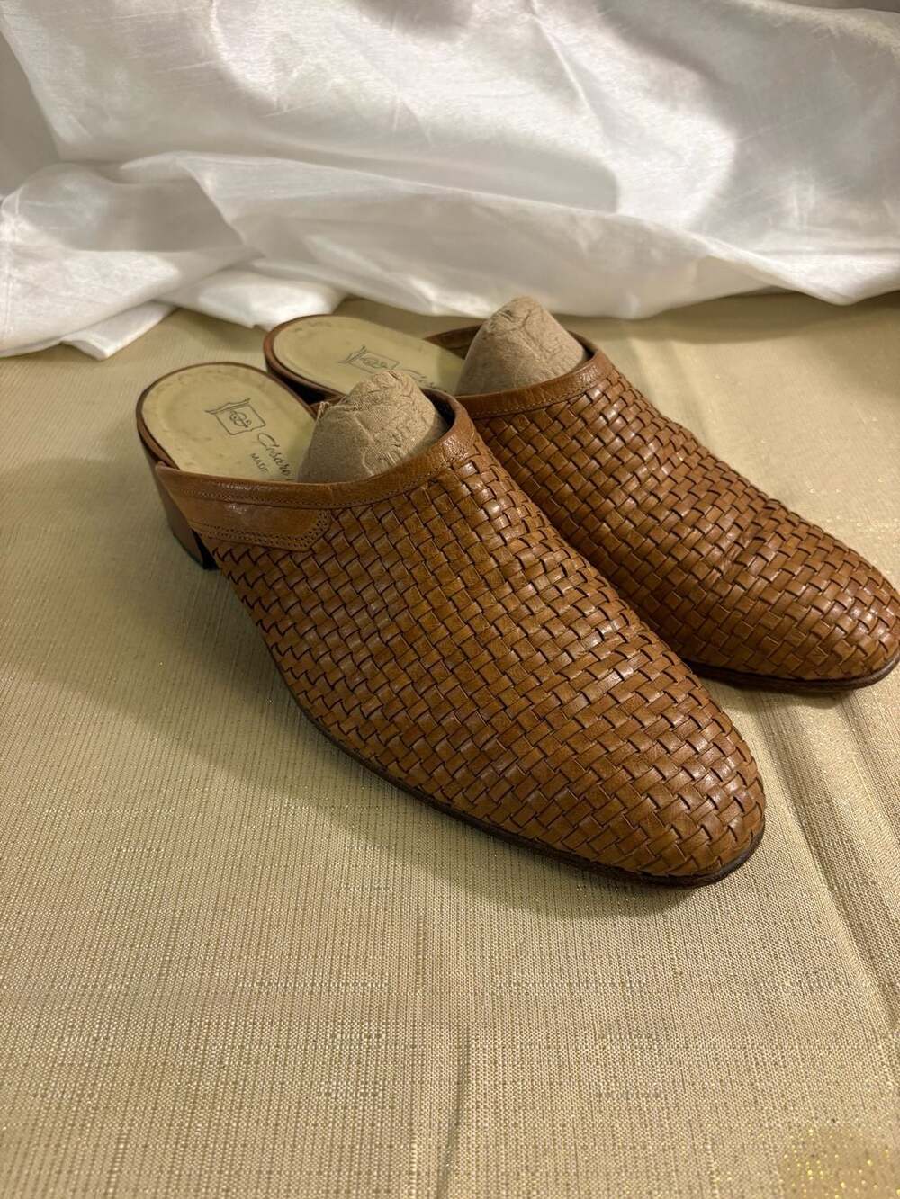Cesare Piccini Made in Italy Vintage Woven Leather Mules